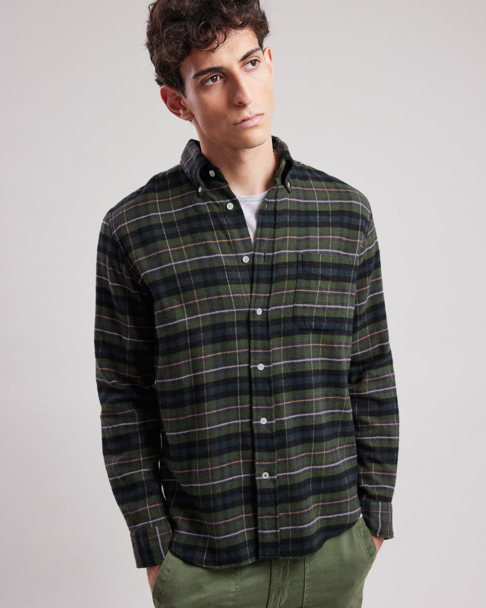 Chemise Homme en flanelle à carreaux Vert & Noir Pitt - Image alternative
