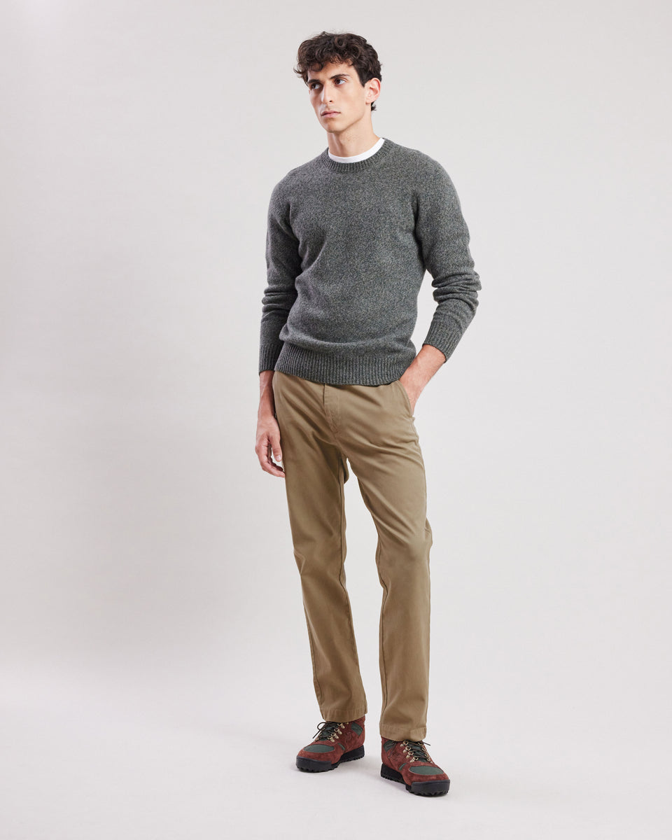 Pantalon Homme en piqué stretch Taupe Tyron - Image principale